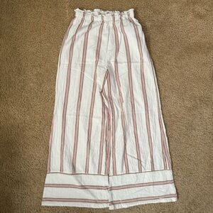 Billabong Striped Wide Leg Flowy Linen Pants